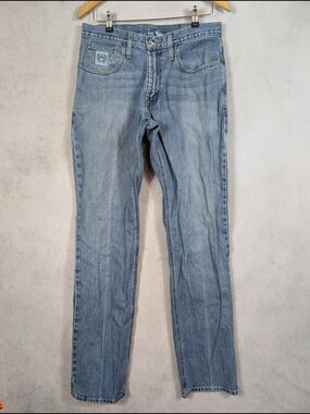 Cinch White Label Relaxed Straight Jeans Men's Size 32x38 Light Wash Denim